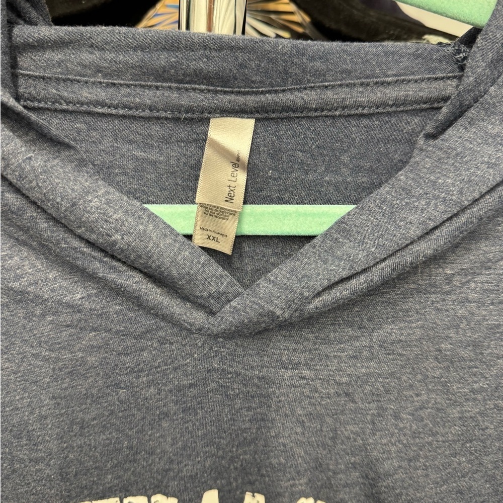 Long Sleeve Hooded T-Shirt with Westhampton Beach Graphic in Blue | size XXL - Picture 4 of 4